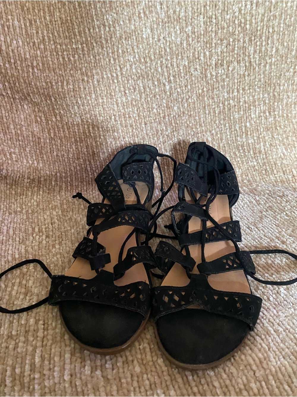 Lace-Up Black Women’s Strappy Sandals